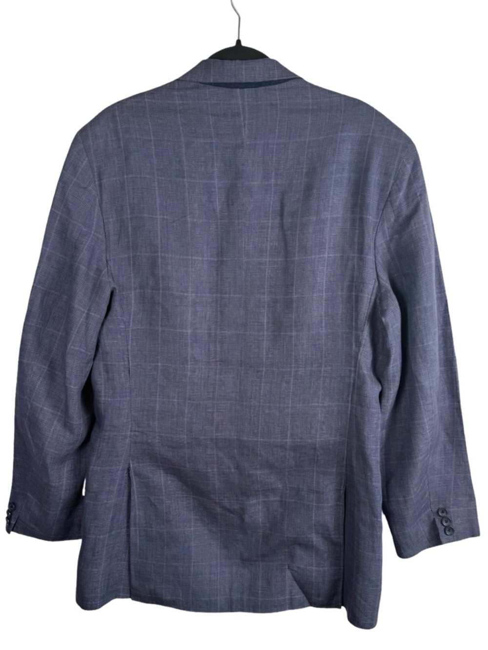 Tasso Elba Island 100% Linen Blue Plaid Blazer Sport Coat – 42-44 Large - Picture 4 of 11